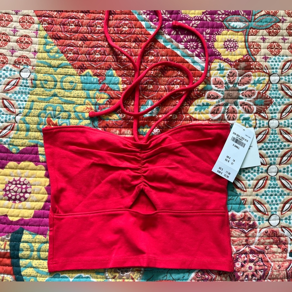 Women red Hollister Halter top size XS NWT